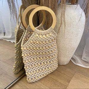LAST2 • Cabo Ready Beaded Wooden Tote Handbag